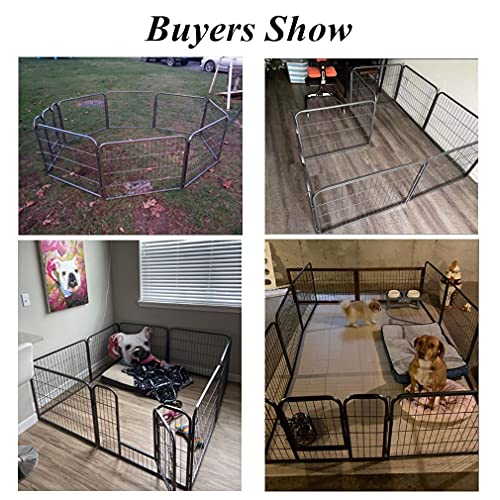 Dog Fence Puppy Pen Outdoor Pet Playpen Portable Dog Kennel Indoor Large Enclosure Heavy Duty Metal Play Yard Gate for… - Image 3