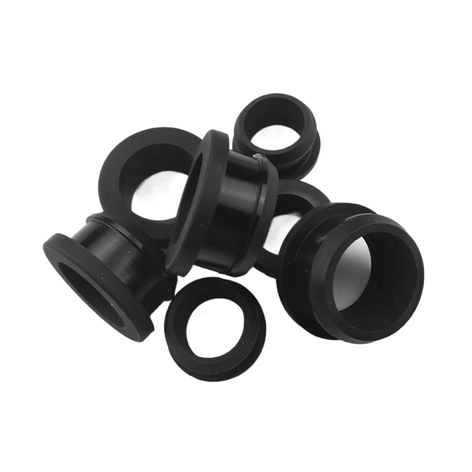 Ojal de goma a presión Tapones for orificios Tapas de extremo Cable de alambre Proteger casquillo Juntas tóricas Arandela sellada Negro(7.5mm(5Pcs))