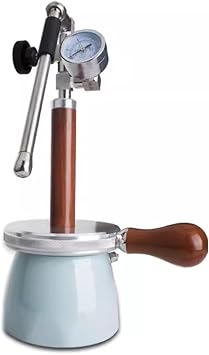 Milk Frother and Steamer, 450 Ml Kettle, with 3-Hole Nozzle and Air Pressure Gauge, Open Flame and Electric Ceramic Stove Hob HeatingA