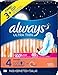 Always Ultra Thin Feminine Pads for Women with WIngs, Size 4, Overnight Absorbency, Unscented, 36 Count