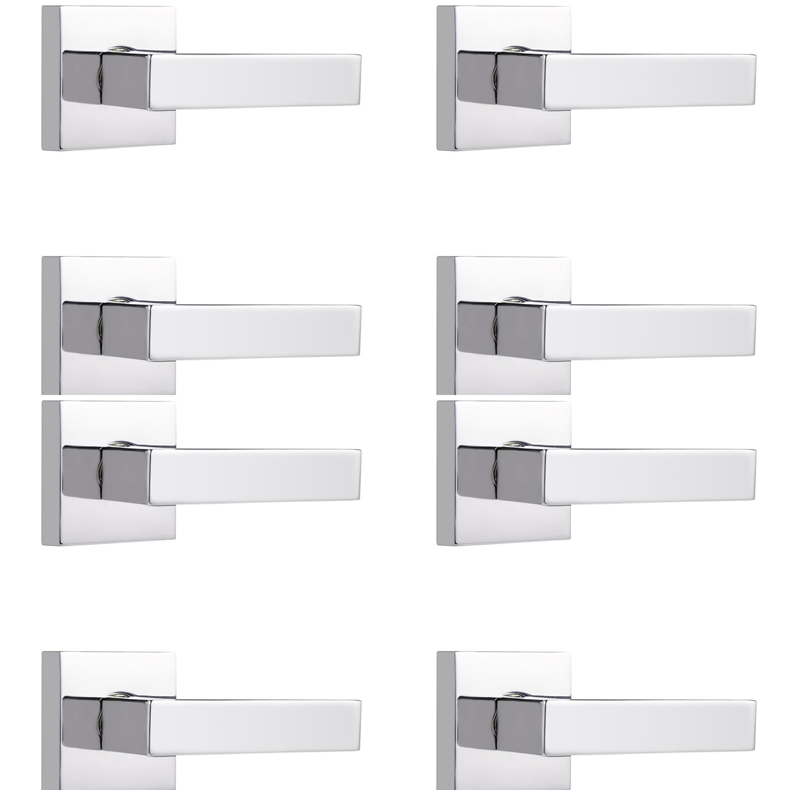Demi-leviers factices carrés très résistants Probrico en chrome poli pour menuiseries intérieures