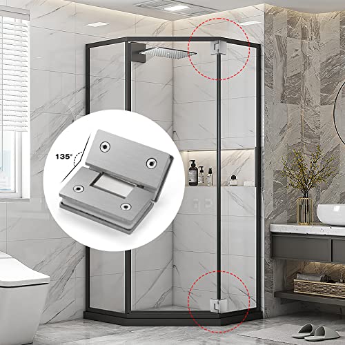 Ranbo Heavy Duty Shower Glass Door Hinge, Solid One-Piece Precision Cast with 5mm Thick 304 Stainless Steel, Modern Style - Image 3