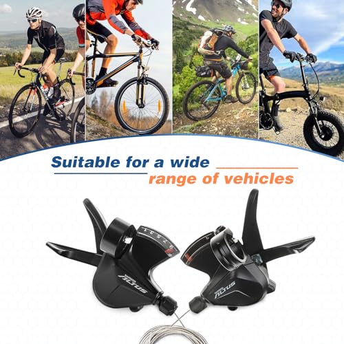 MAKELEN Shimano Altus Rapidfire Plus Bicycle Shift Lever SL-M2010, 27 Speed-9 Speed Gear Bike Right Shift Lever 3 Speed Left Shift Lever for Mountain Bicycle