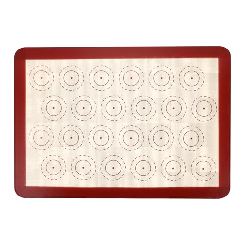 Homoyoyo Alfombrilla Silicona Horno Macarrones Resistente Reutilizable Tapete para Hornear Pastel Galletas Roja