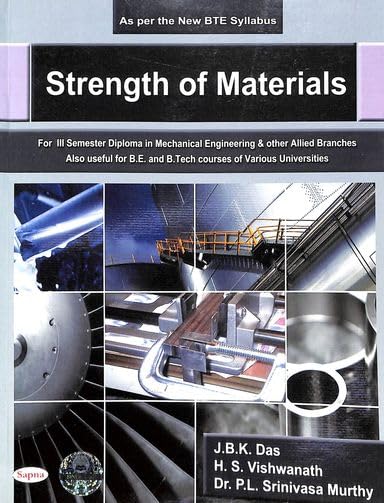 Buy STRENGTH OF MATERIALS FOR 3 SEM DIPLOMA IN MECHANICAL ENGINEERING ...