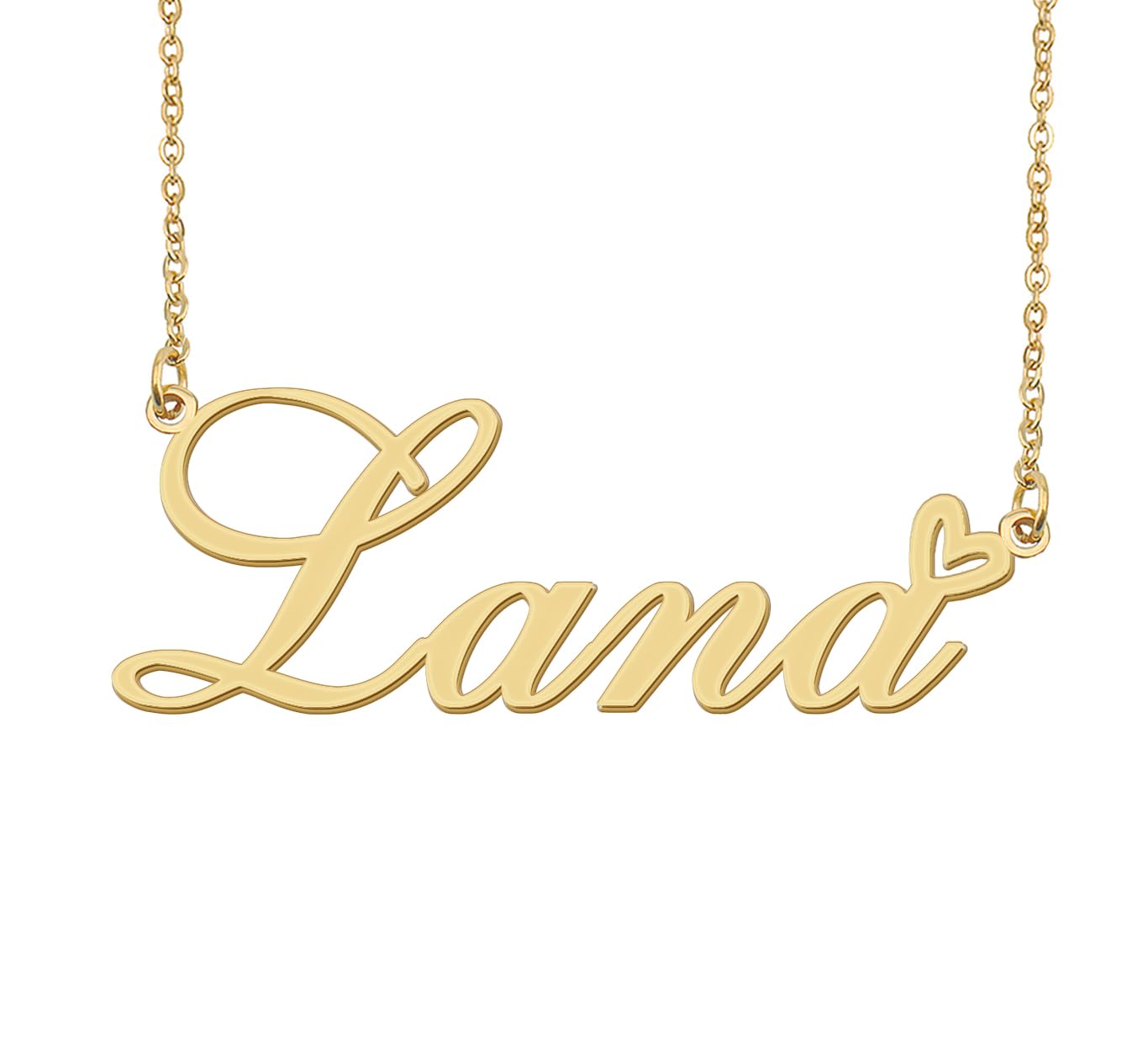 Aoloshow Personalized Heart Name Necklace Gold Custom Any Names Stainless Steel Jewelry for Womens Graduation