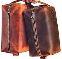 Algopix Similar Product 1 - Personalized Leather Dopp Kit For Men 