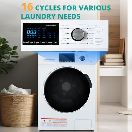 Image of Washer and Dryer Combo, 120V All In One Ventless Compact 2.7 Cu.ft 24 Inch Large Capacity, Lavadora y Secadora 2 in 1 for RV Apartment Home, Child lock, Full-Automatic, Overnight Wash and Dry