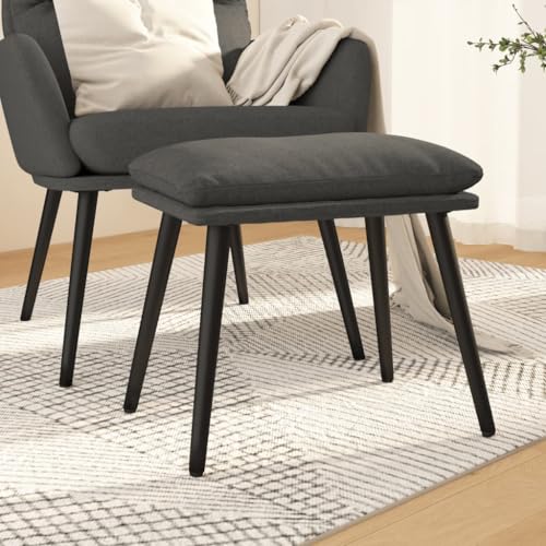 Repose-pieds en tissu haut de gamme et piètement métallique