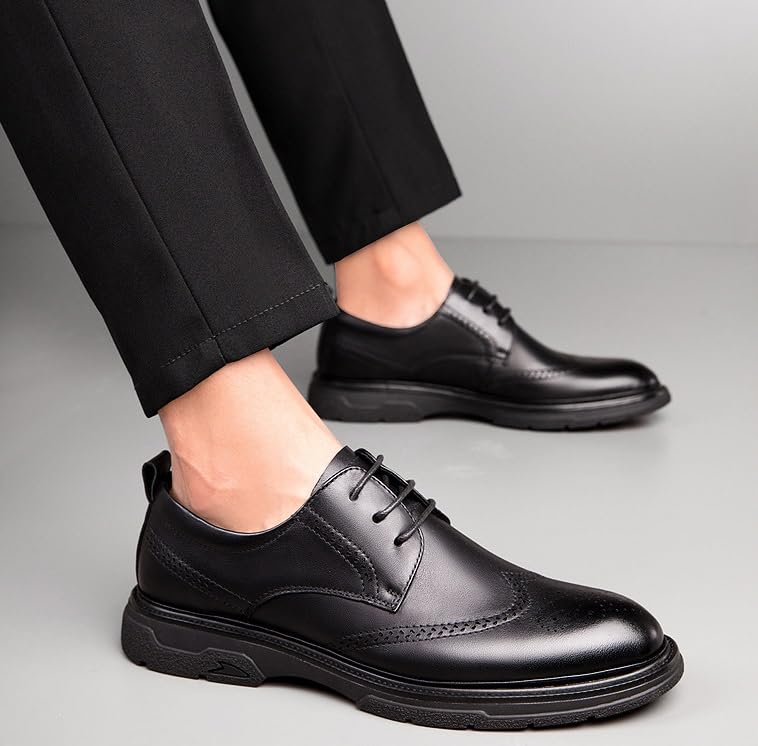 Men's Classic Lace-Up Low Top Leather Dress Shoes Retro Comfort Hand Stitched Business Formal Oxfords Shoes for Men4