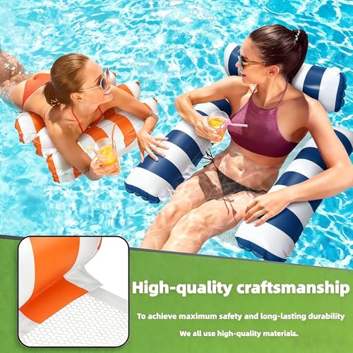 Image of 3 Pack 300 LB Pool Floats,Inflatable Pool Float Chair for Adults Swim Floating Party Vacation Fun and Rest