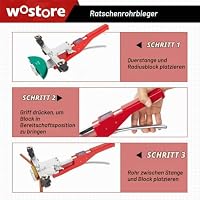 Wostore Rohrbieger Rohrbiegemaschine von Kupferrohre und Bremsleitungen manuell mit Rohrschneider Entgrater für Klimaanlage Biegezange Bremsleitung Biegewerkzeug 1/4"- 7/8" bis 90 Winkel – Ansicht 7
