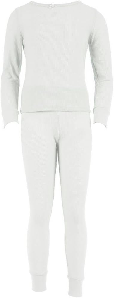 SLM Therma Tek Girls Thermal Sets Insulated Cotton Long John Kids Pajama Top and Pants