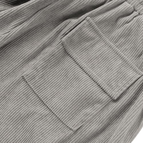 Corduroy Pants Men Casaul Elastic Drawstring Waist Mencomfy Cargo Pants Baggy Athletic Work Sweatpants with Pockets4