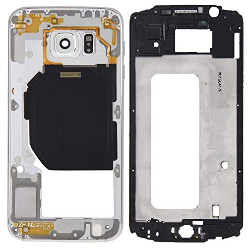 Panneau avant de boîtier de la caméra pour Galaxy S6 G920F avec châssis de cadre LCD blanc