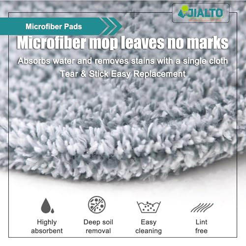 Image of JIALTO 360 Spin Mop & Drop Bucket Deluxe System | Reusable Microfiber Pads, Self-Wringing Mop for Wet & Dry Cleaning of Walls, Glass & Tiles and Home Floor Cleaning - Grey and Orange (Square)