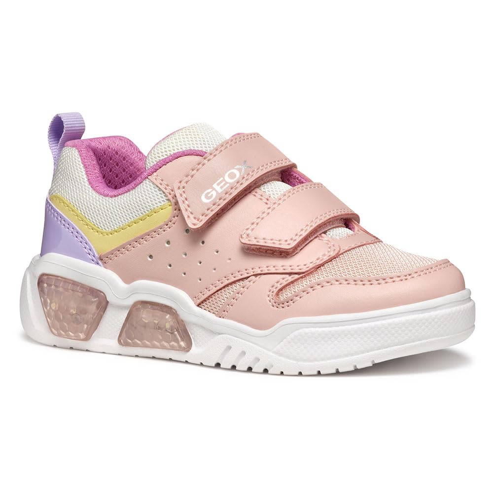 Geox J ILLUMINUS Girl A, Girls’ Sneaker, Pink/Multicolor,