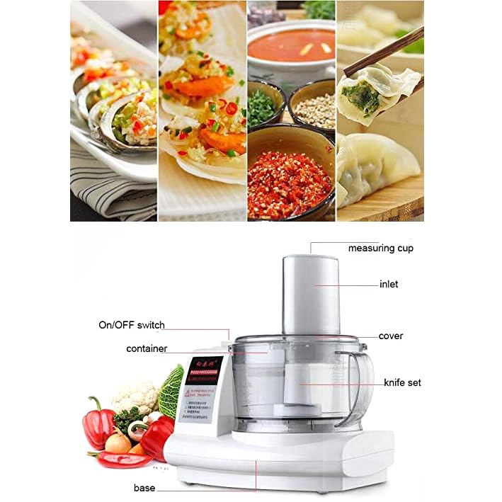 500W Elektrischer Mini-Lebensmittelzerkleinerer für Knoblauch, Ingwer, Chili - Hacken, Scheiben, Würfeln, Zerkleinern, Hacken, kleiner Gemüseprozessor für das tägliche Kochen