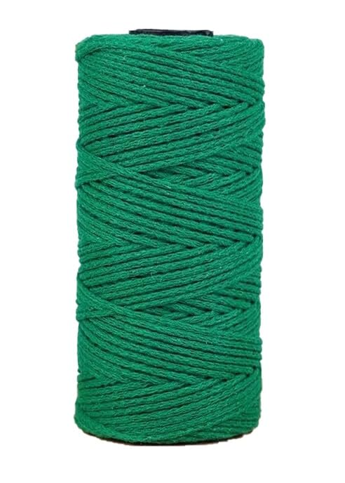 Fil coton creux 2 mm pour crochet et macramé, lot de 5 rouleaux de 150g