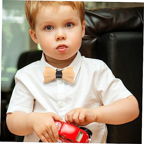 1pc Wooden Bow Tie for Boy Girl Novelty Bowknot Festive Suit Accessory for Formal Events Daily Wear4