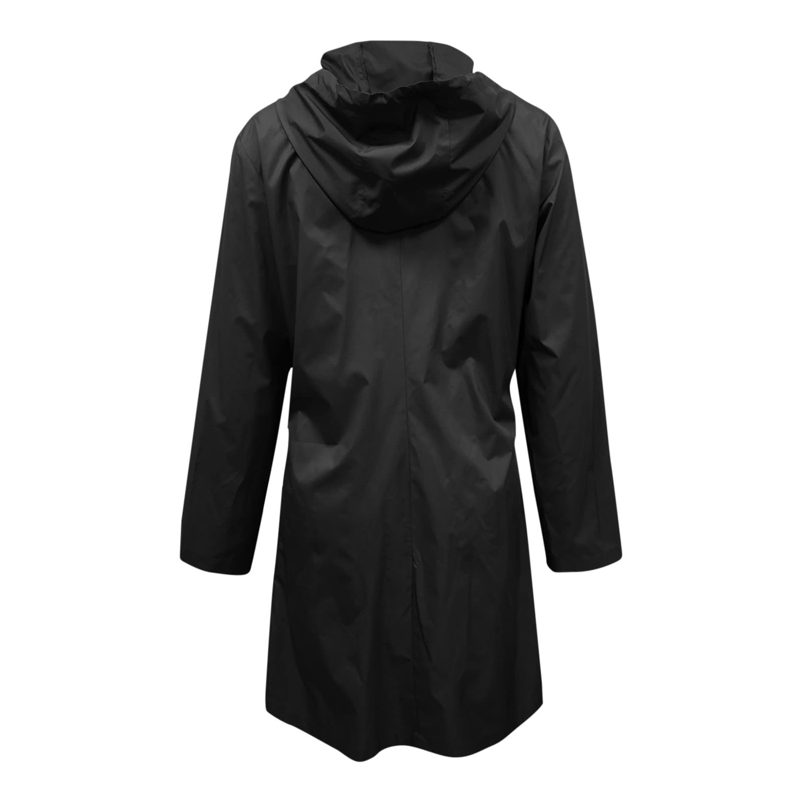 Genérico Poncho Impermeable Mujer - Chubasquero largo femenino impermeable ligero con capucha ajustable elástica y cordón en cintura incluye bolsillos laterales para mujer