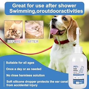 Gentle Effective Cat & Dog Ear Cleaner - Daily Care for Clean, Healthy Ears - Removes Wax, Dirt, and Controls Odo 4 oz with Cotton Swabs 10pcs Helps for Dog Ear Wash&Cat Ear Cleaner Gentle Effective Cat & Dog Ear Cleaner – Daily Care for Clean, Healthy Ears – Removes Wax, Dirt, and Controls Odo 4 oz with Cotton Swabs 10pcs Helps for Dog Ear Wash&Cat Ear Cleaner