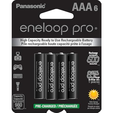 Eneloop Panasonic BK-4HCCA6BA pro AAA High-Capacity Ni-MH Pre-Charged Rechargeable Batteries, 6-Battery Pack Cover