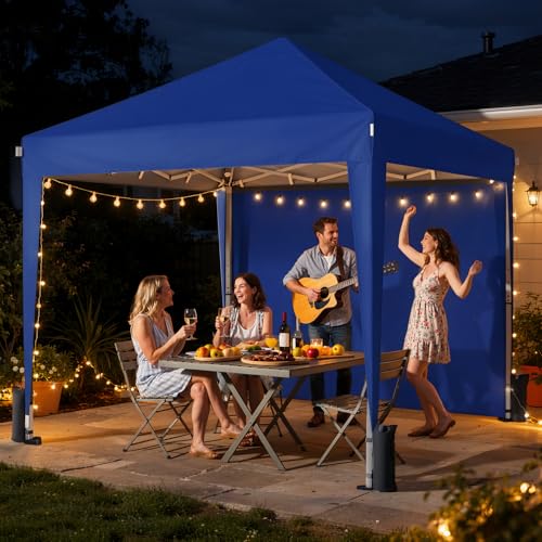 Driftalia 10x10 Pop Up Canopy Tent with 4 Sidewalls, Blue by Driftalia - Used condition - Image 6