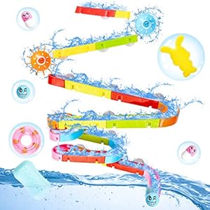 BUYGER Marmer Ball Run Toy Race Track Game Constructie Bouwstenen Bad Douche Watermolen Speelgoed met Zuignappen, voor…