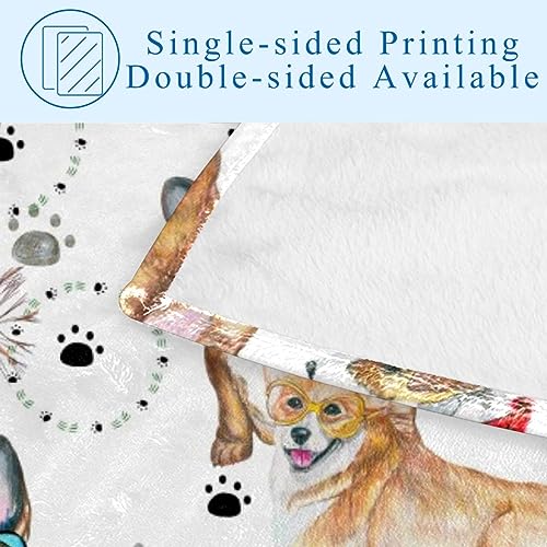 Couverture Corgi Bouledogue plaid doux et chaleureux imprimé