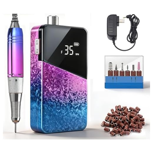 Electric Nail Drill Machine,Lumcrissy Professional Colorful Rechargeable 35000 RPM Nail Drill Portable E-File with Battery,Portable Electric Nail File ,Polishing,Nail Removing (Rainbow)