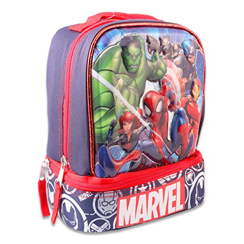 Marvel Avengers Lunch Box Set For Boys And Girls - Marvel School Supplies Bundle With 2-Compartment Avengers School Lunch Bag Plus Stickers And More (Superhero Lunch Bag) #TOP1