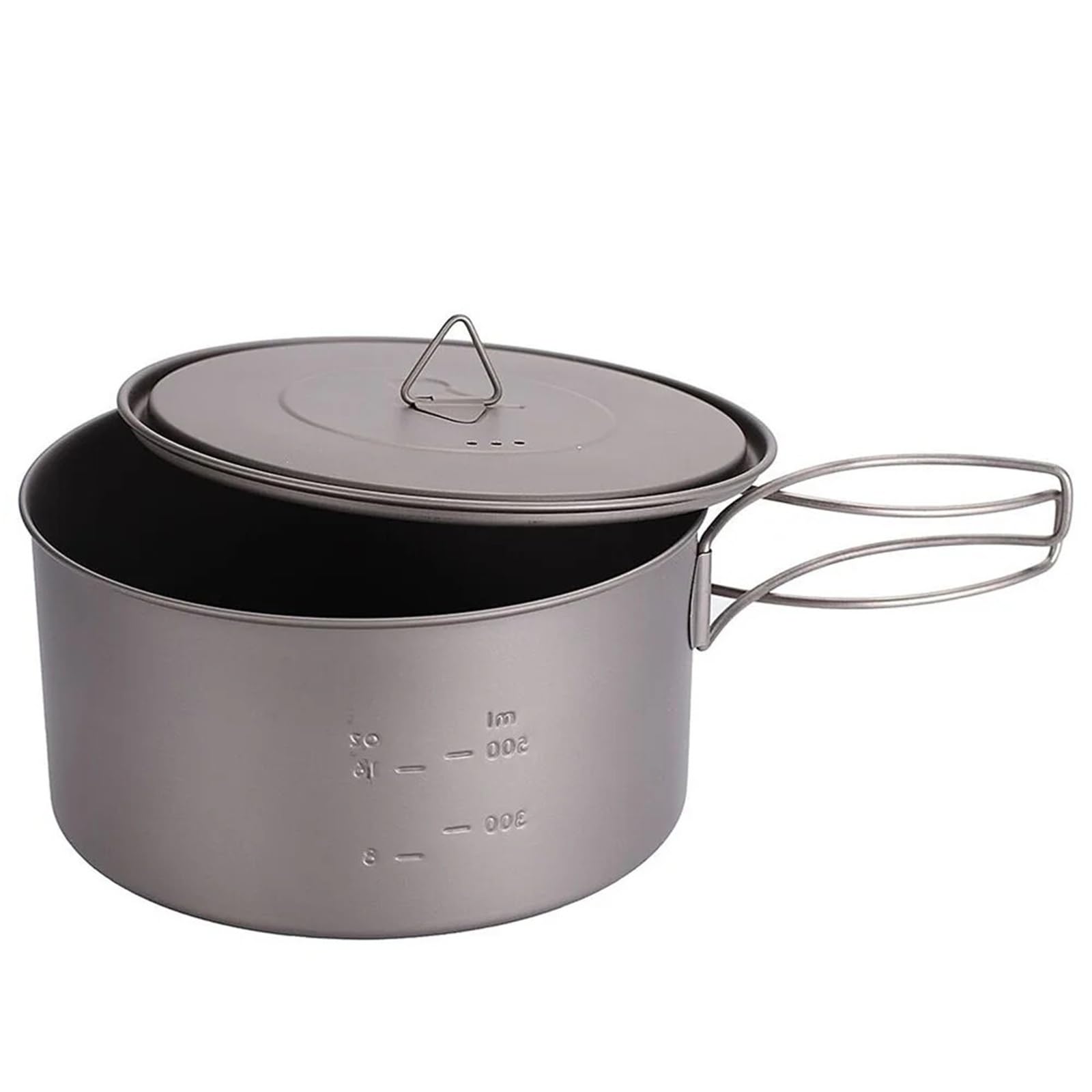 Olla de Titanio Ultraligera de 900 ml: Utensilios de Cocina for Acampar al Aire Libre con Tapa y asa for Picnic