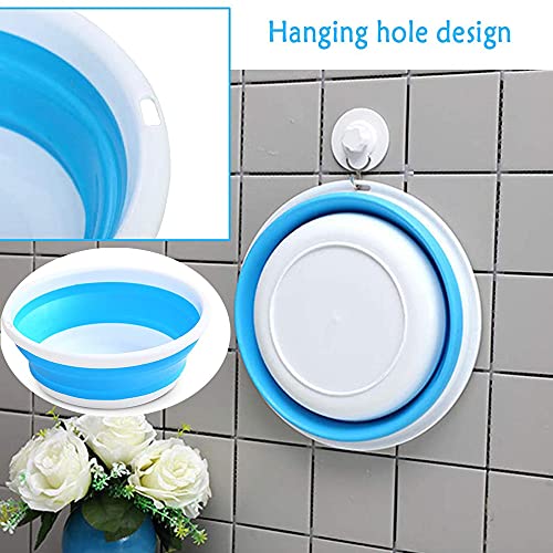 Glosoni Faltbares Multifunktions-Rundwaschbecken Runde Spülschüssel Waschkorb Faltbar Silikon Schüssel für Outdoor Reisen Camping Wander