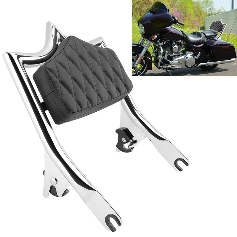 Respaldo sissy bar pasajero desmontable cromado para modelos Road King 2009-2026 2