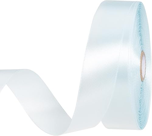 Vista 393 de Cinta de satén sólido azul real de 1 pulgada, cinta de tela artesanal de 50 yardas para envolver regalos, ramos florales, decoración de fiesta