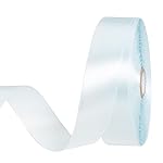 YASEO 1 Inch Light Blue Solid Satin Ribbon, 50 Yards Craft Fabric Ribbon for Gift Wrapping Floral Bouquets Wedding Party Decoration