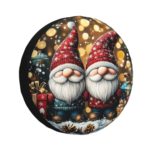 Image of Christmas Gnome Spare Tire Cover Winter Weatherproof Universal Wheel Protectors Christmas New Year Wheel Covers for Rv Camper Travel Trailer SUV Truck 15 Inch Holiday Xmas Decor