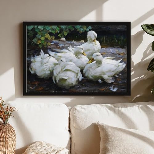 Impression d'art sur toile décoration murale canards 40x61