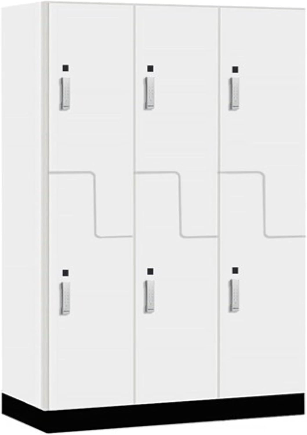 Salsbury Industries 18" Wide Premier Wood Locker-Double Tier 'S' Style-3 Wide-6 Feet High-24 Deep-Arctic White-Silver Electronic Locks