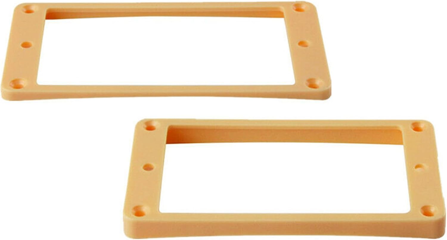 Guitar Humbucker Pickup Ring Curved Flat Bottom Black Yellow White Red Plastic Frame 2pcs Neck Bridge Pickup Cover