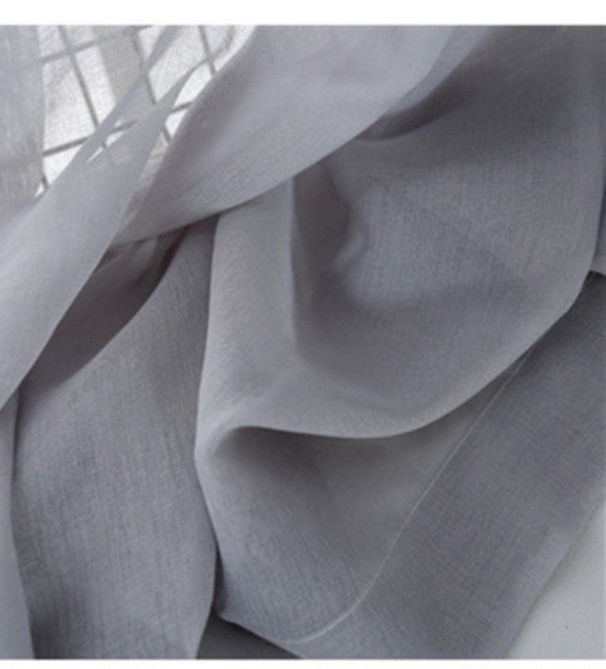 300cm Hauteur Couleur Rideau Salon Fenêtre Fini Tulle Sheer Voile Rideaux pour Chambre Voilage Drapes-Gris Tulle, W200x300cm 1 pièce, Crochets