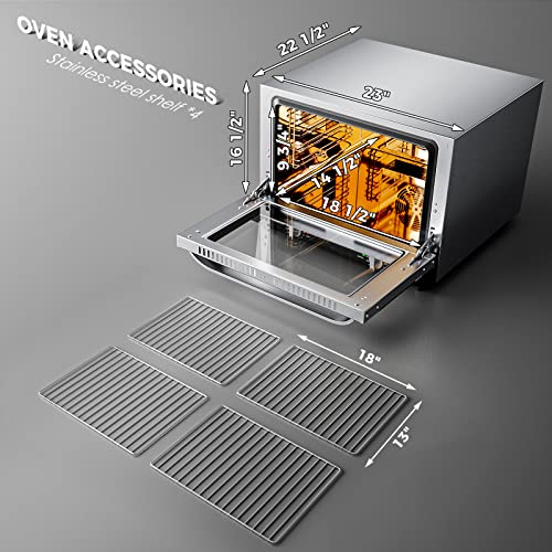 Artyuio Commercial Convection Oven 47L / 50Qt, Countertop Toaster Oven Brushed Stainless Steel With High-Temperature Protection Function, Double Heat Insulation, 1.5 Cu.ft, 1600W, 4 Racks #TOP5