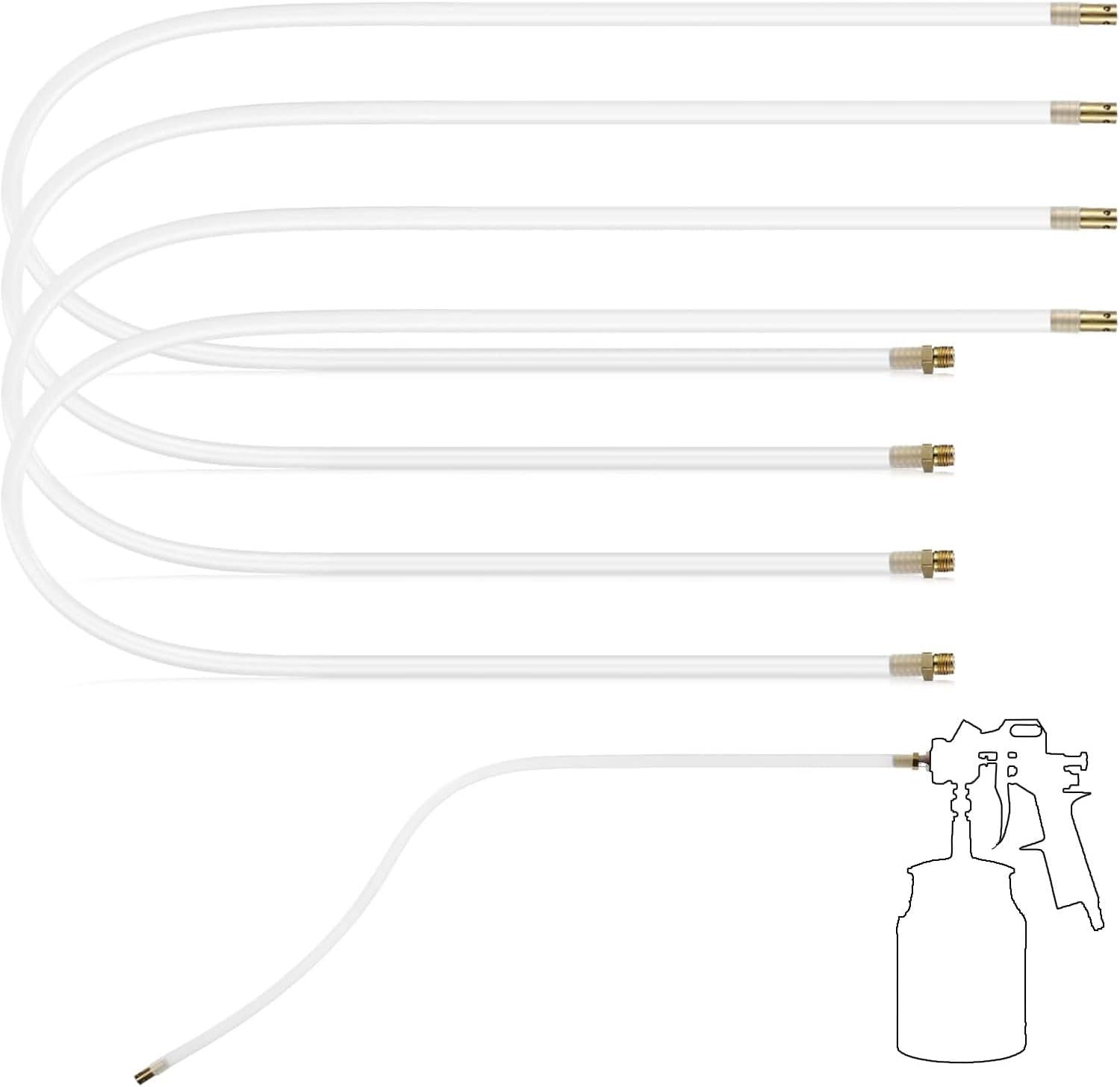 4 Pcs 20.87'' Spray Can Nozzle Extension Hose 8 mm Undercoating Spray Gun Flexible PVC Hose for Vehicles Cars Trucks