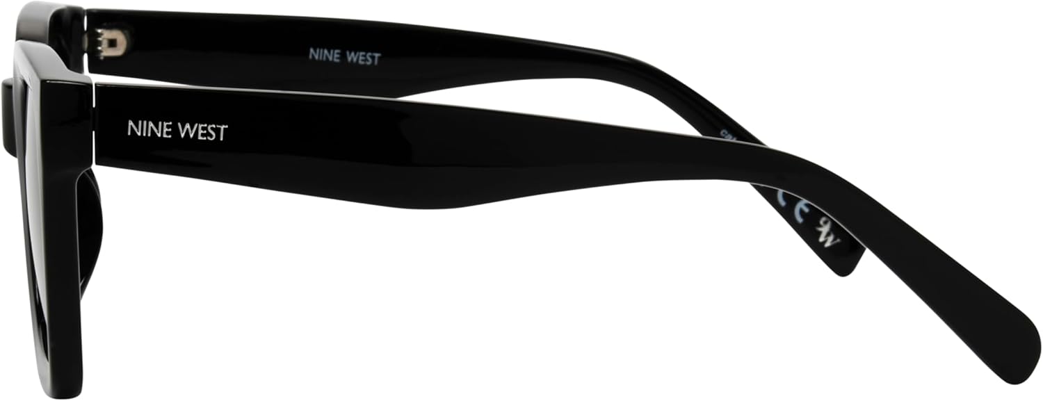 Nine West Women's Liora Sunglasses Rectangle, Black, 51mm - Image 3