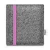 Stilbag e-reader borsa LEON per Kobo Forma | Feltro di lana grigio chiaro – Banda di gomma rosa | Copertura di protezione Made in Germany