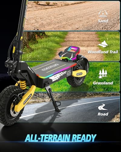 Image of Electric Scooter for Adults,31 /38 MPH 1200W /2400W Peak Motor | 11 inch Off-Road Tires Fast E Scooter, Up to 20 /45 Miles Range, Dual Suspension, 330 lbs Max Load, Foldable