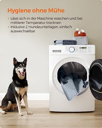 Feandrea Welpen-Unterlagen waschbar, Wiederverwendbare Matten für Hunde, 152 x 122 cm, 2er Set, XXL, Hundetoilette, auslaufsicher, rutschfest, super saugfähig, grau PTD048G01