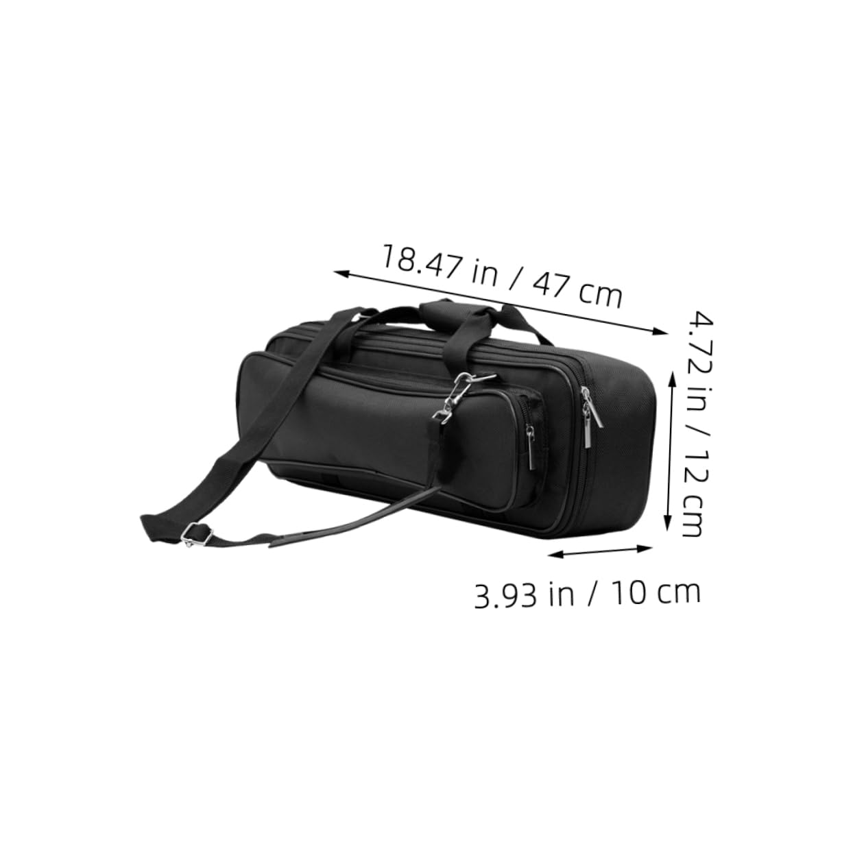 Parliky 17Holes Durable Oxford Cloth Storage for Flutes Lightweight Music Instrument Carrier with Shoulder Strap and Thickened Lining for Musicians