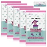 Breast Pump Wipes, 5 Packs Natural Pump Cleaning Wipes On The Go, Resealable Manual Pacifier Wipes Quick Clean Breastfeeding Supplies